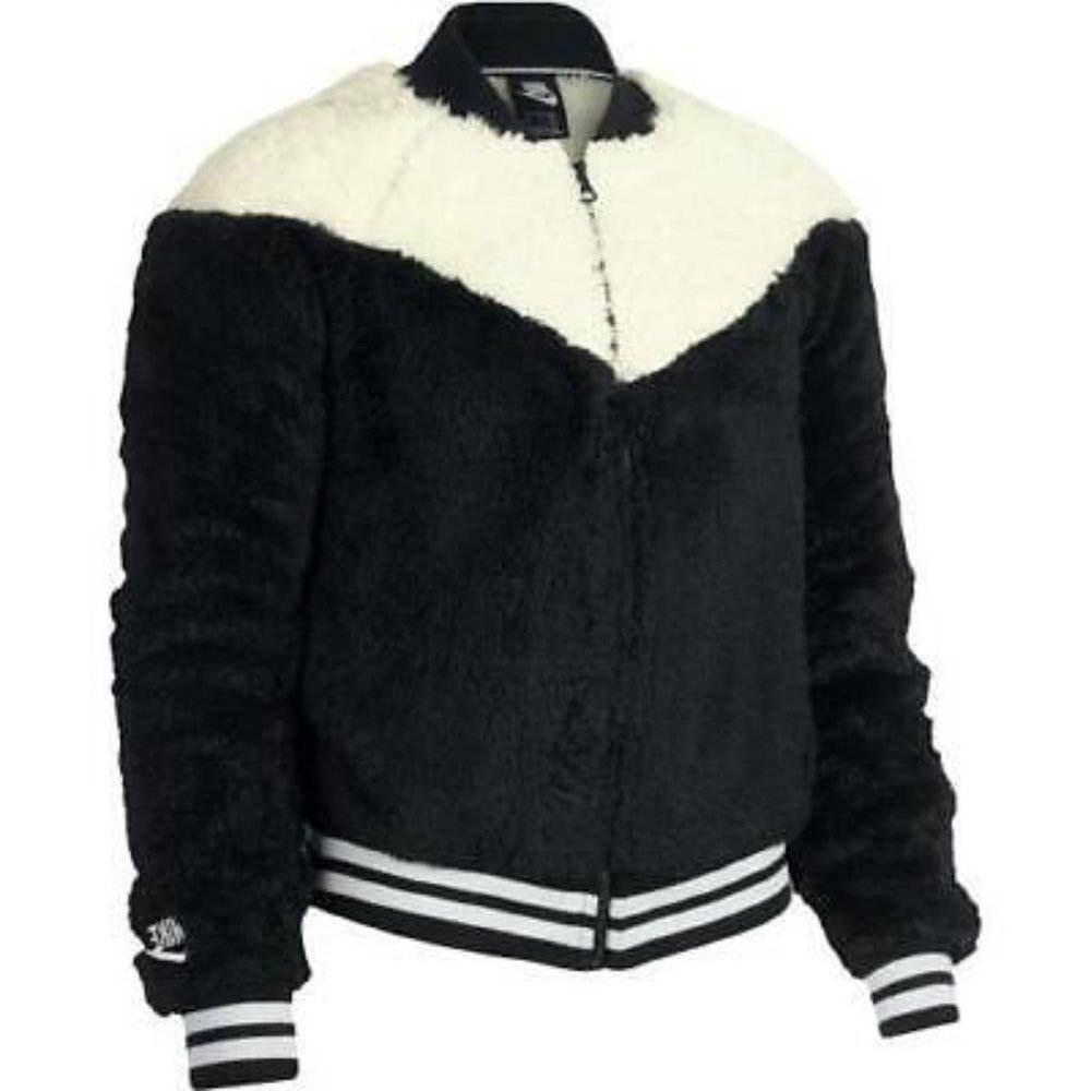 Nike Bomber Sherpa Jacket Full Zip Up - Picture 1 of 4